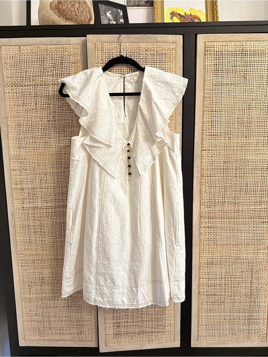 Pilcro Dresses & Skirts - Pilcro White Ruffle V-Neck Mini Dress